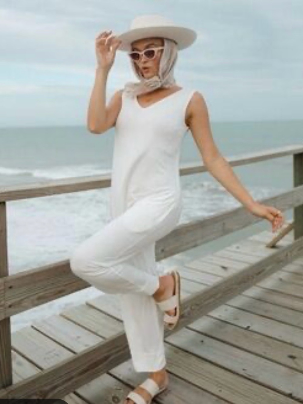 Albion Sleeveless Wide-Leg Loungewear Jumpsuit